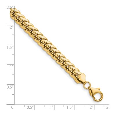 14K Yellow Gold 7mm Fancy Link Chain Bracelet – view 3