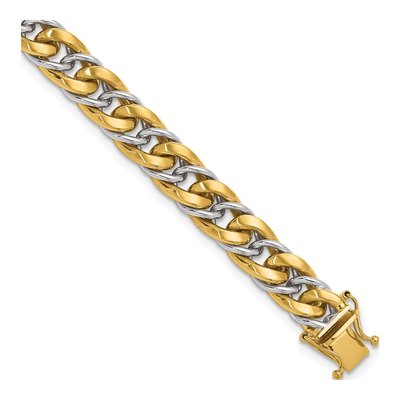 14K Two-Tone Gold 9.25mm Curb Chain Bracelet
