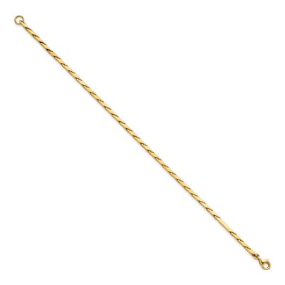 14K Yellow Gold 2mm Fancy Link Chain Bracelet – view 3