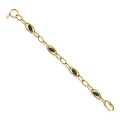 14K Yellow Gold Onyx Link Bracelet – view 3