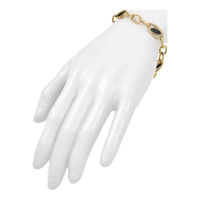 14K Yellow Gold Onyx Link Bracelet – view 6