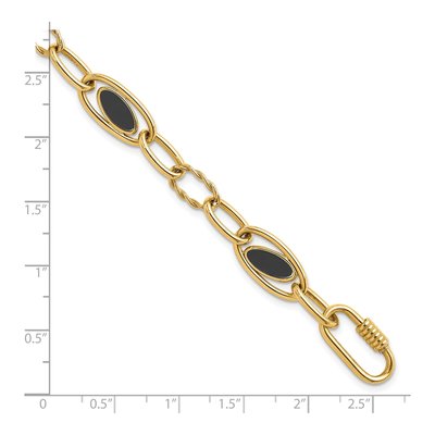 14K Yellow Gold Onyx Link Bracelet – view 7