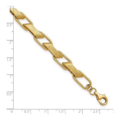 14K Yellow Gold 8.6mm Fancy Link Chain Bracelet – view 4