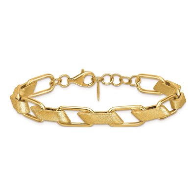 14K Yellow Gold 8.6mm Fancy Link Chain Bracelet – view 5