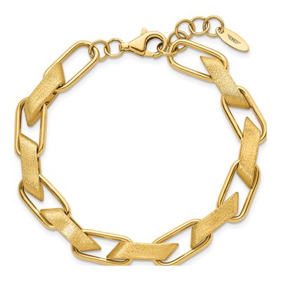 14K Yellow Gold 8.6mm Fancy Link Chain Bracelet – view 6