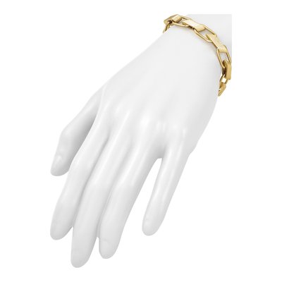 14K Yellow Gold 8.6mm Fancy Link Chain Bracelet – view 7