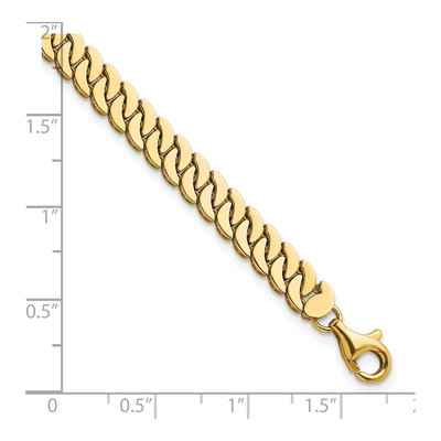 14K Yellow Gold 6mm S-Link Fancy Link Chain Bracelet – view 4