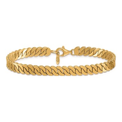 14K Yellow Gold 6mm S-Link Fancy Link Chain Bracelet – view 5