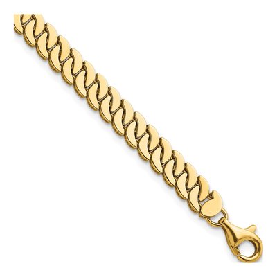 14K Yellow Gold 6mm S-Link Fancy Link Chain Bracelet