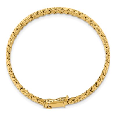 14K Yellow Gold 10.5mm Woven Fancy Link Chain Bracelet – view 2