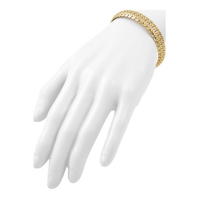 14K Yellow Gold 10.5mm Woven Fancy Link Chain Bracelet – view 4