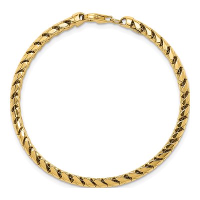 14K Yellow Gold 5.25mm Fancy Link Chain Bracelet – view 3