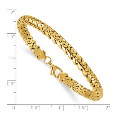 14K Yellow Gold 5.25mm Fancy Link Chain Bracelet – view 4