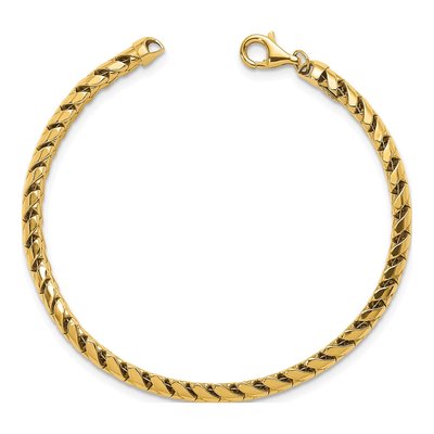 14K Yellow Gold 5.25mm Fancy Link Chain Bracelet – view 5