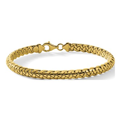 14K Yellow Gold 5.25mm Fancy Link Chain Bracelet – view 8
