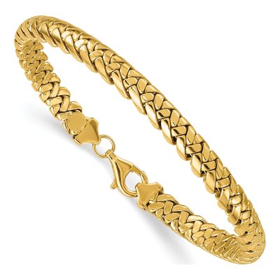 14K Yellow Gold 5.25mm Fancy Link Chain Bracelet