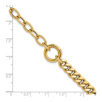 14K Yellow Gold 7.1mm Cable Holder Curb Chain Bracelet – view 4