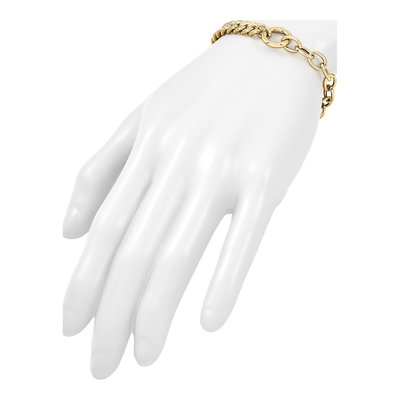 14K Yellow Gold 7.1mm Cable Holder Curb Chain Bracelet – view 7