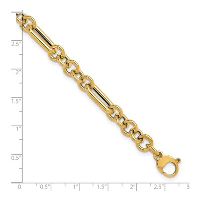14K Yellow Gold 8mm Fancy Link Chain Bracelet – view 4