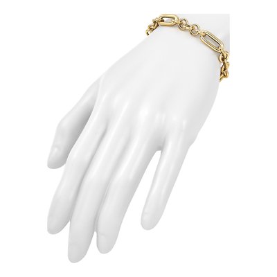 14K Yellow Gold 8mm Fancy Link Chain Bracelet – view 7