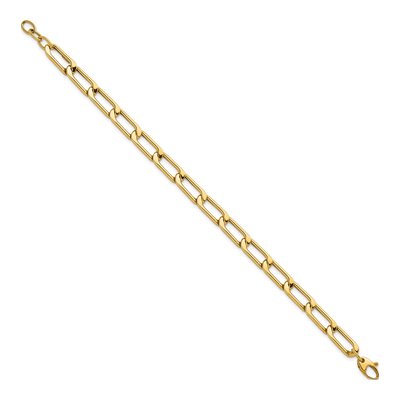 14K Yellow Gold 6.8mm Curb Chain Bracelet – view 3