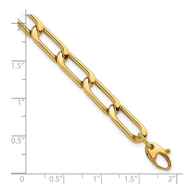 14K Yellow Gold 6.8mm Curb Chain Bracelet – view 4