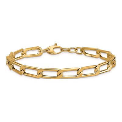 14K Yellow Gold 6.8mm Curb Chain Bracelet – view 5