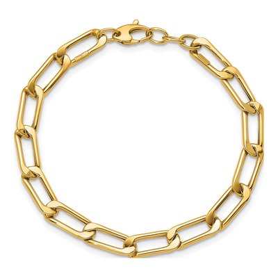 14K Yellow Gold 6.8mm Curb Chain Bracelet – view 6