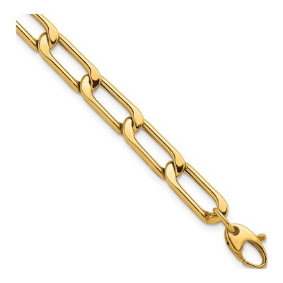 14K Yellow Gold 6.8mm Curb Chain Bracelet