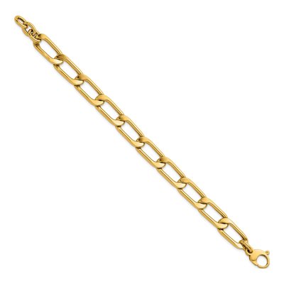 14K Yellow Gold 10.25mm Hollow Curb Chain Bracelet – view 3