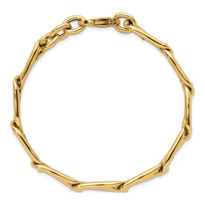 14K Yellow Gold 10.25mm Hollow Curb Chain Bracelet – view 6