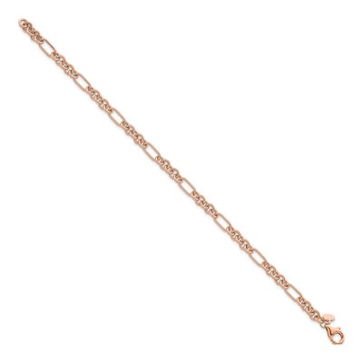 14K Rose Gold 4.6mm Fancy Link Chain Bracelet – view 3