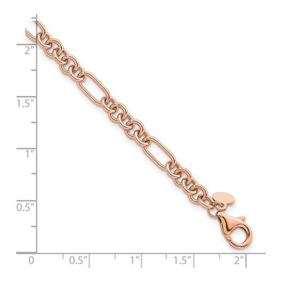 14K Rose Gold 4.6mm Fancy Link Chain Bracelet – view 4