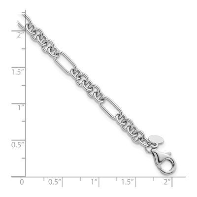 14K White Gold 4.6mm Fancy Link Chain Bracelet – view 4