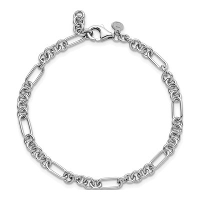 14K White Gold 4.6mm Fancy Link Chain Bracelet – view 6