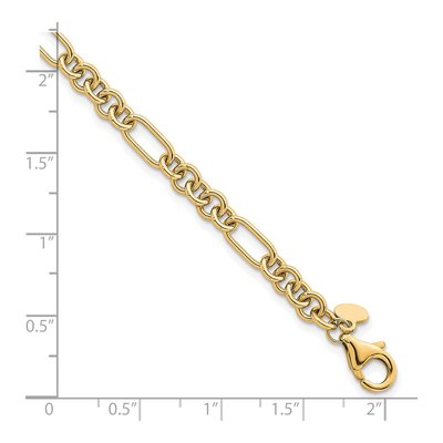 14K Yellow Gold 4.6mm Fancy Link Chain Bracelet – view 4