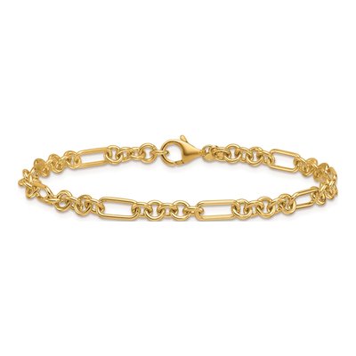 14K Yellow Gold 4.6mm Fancy Link Chain Bracelet – view 5