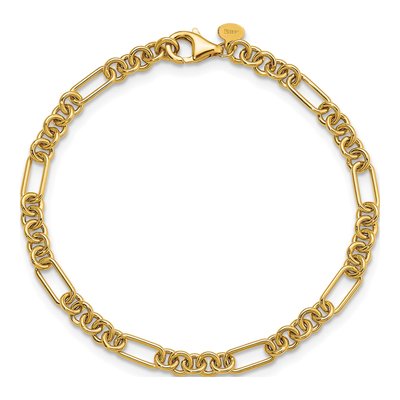 14K Yellow Gold 4.6mm Fancy Link Chain Bracelet – view 6