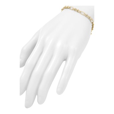 14K Yellow Gold 4.6mm Fancy Link Chain Bracelet – view 7