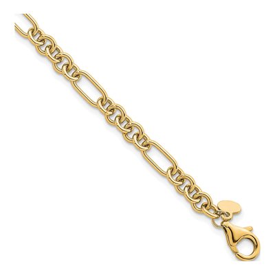 14K Yellow Gold 4.6mm Fancy Link Chain Bracelet