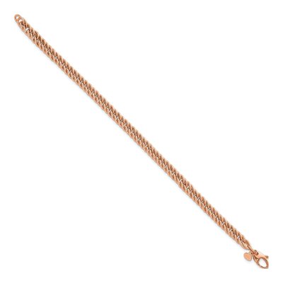 14K Rose Gold 5.5mm Fancy Link Chain Bracelet – view 3