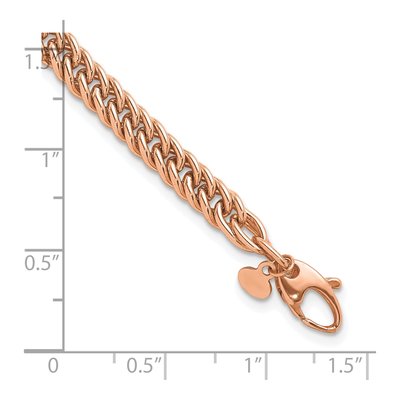 14K Rose Gold 5.5mm Fancy Link Chain Bracelet – view 4