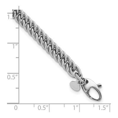 14K White Gold 5.5mm Fancy Link Chain Bracelet – view 4
