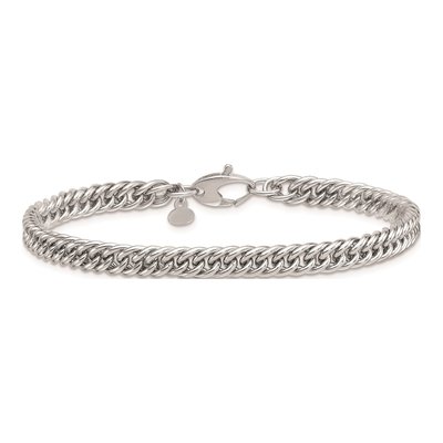 14K White Gold 5.5mm Fancy Link Chain Bracelet – view 5