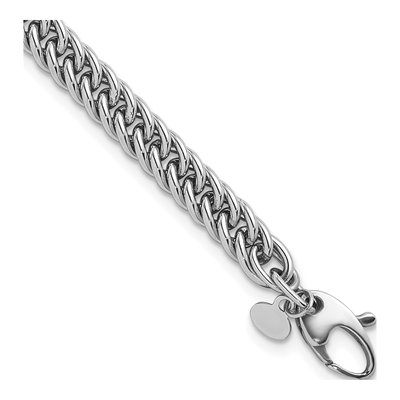 14K White Gold 5.5mm Fancy Link Chain Bracelet