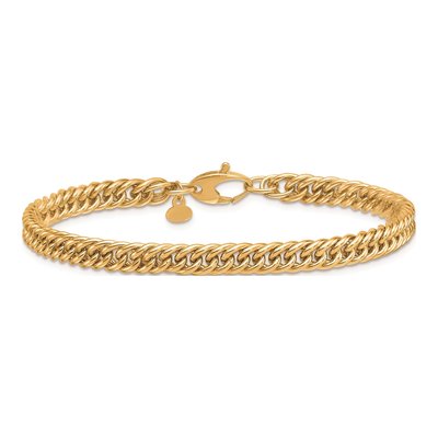 14K Yellow Gold 5.5mm Fancy Link Chain Bracelet – view 5