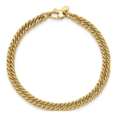 14K Yellow Gold 5.5mm Fancy Link Chain Bracelet – view 6