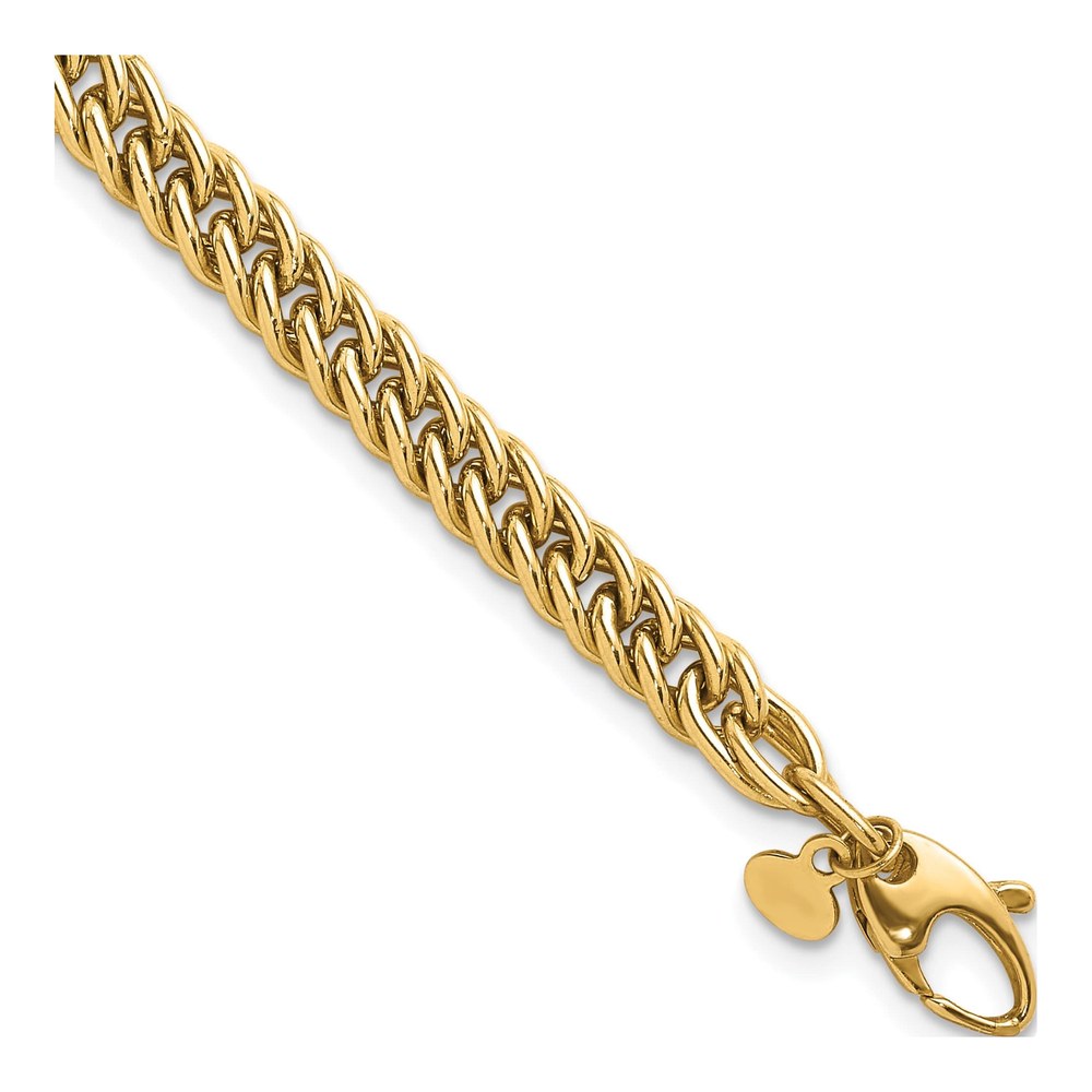 Herco 14K Yellow Gold 7.5 Inch Polished 5.5mm Solid Fancy Link Bracelet with Lobster Clasp