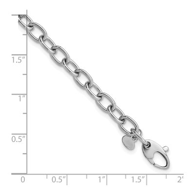 14K White Gold 5.25mm Cable Chain Bracelet – view 4
