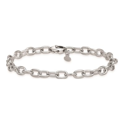 14K White Gold 5.25mm Cable Chain Bracelet – view 5